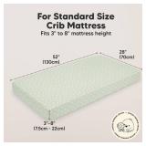 KeaBabies 2-Pack Organic Crib Sheets for Boys, Girls - 52x28 Fitted Crib Mattress Sheet Neutral, Breathable Jersey Cotton Cover for Baby Bed, Toddler Mattress, Soft & Cute Prints (Herb)