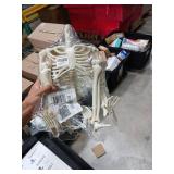 36\" Skeleton Halloween Decorations, 3FT Realistic Full Body Movable Posable Joints Skeleton, Creepy Halloween Plastic Skeleton for Graveyard Decorations, Haunted House Props Indoor/Outdoor Decor