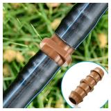 Outus 36 Pieces Drip Irrigation Fittings Kit 1/2 Inch Tubing Fitting Set includes 9 Tees, 9 Couplings, 9 Elbows and 9 End Cap Plugs Drip Barbed Connectors for Compatible Drip or Sprinkler Systems