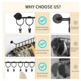 Viklluyr Hat Rack for Baseball Cap Hat Storage with 20 Hooks - Modern Metal Hat Organizer Wall Mounted Caps Hanger Set of 2 for Closet Door Bedroom Entryway Laundry