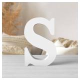 Zaruatu 6 Inch White Wood Letters Unfinished Wood Letters for Wall Decor Decorative Standing Letters White Block Letters for Craft Home Party Projects (S)