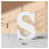 Zaruatu 6 Inch White Wood Letters Unfinished Wood Letters for Wall Decor Decorative Standing Letters White Block Letters for Craft Home Party Projects (S)