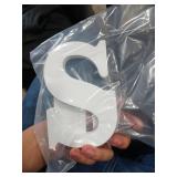 Zaruatu 6 Inch White Wood Letters Unfinished Wood Letters for Wall Decor Decorative Standing Letters White Block Letters for Craft Home Party Projects (S)