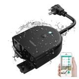 Outdoor Smart Plug Waterproof, TESSAN WiFi Smart Outlet Switch with 3 Individual Sockets Compatible with Alexa Google Home, Remote Control and Timer Function, 2.4GHz Wi-Fi Only