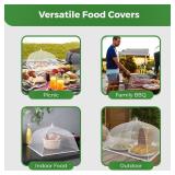 Simply Genius Mesh Food Covers for Outdoors - 2 Jumbo (39x24 in) & 4 Large (17x17 in), White Collapsible 6-Pack - Pop-Up Reusable Food Nets & Tents for Outdoor Serving & Picnics with Bug Protection