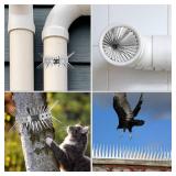 QWORK Bird Spikes, Stainless Steel Animal Deterrent Spikes, Keep Birds Squirrel Woodpeckers Away, for Roof Window Fence, 5/8 Wide Mounting Band with 2" Spikes
