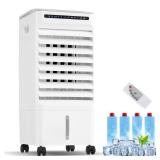 FACTORY SEALED - 3-IN-1 Portable Air Cooler, Evaporative Air Cooler with Remote Control and 4 Ice Packs, 7H Timer 3-Speed and 3 Modes, Cooling Fan Humidifier 6L Water Tank, 80Â°Oscillation, No Refri