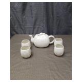 White Pumpkin Design Tea Set