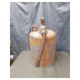Industrial Orange Metal Gas Can with Flexible Spout