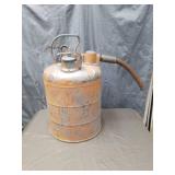 Industrial Orange Metal Gas Can with Flexible Spout