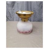 Milk Glass Ceiling Light Fixture with Brass Fitter