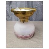 Milk Glass Ceiling Light Fixture with Brass Fitter