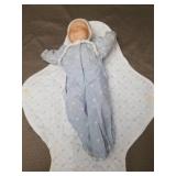 Classic Baby Doll in Blue Quilted Outfit