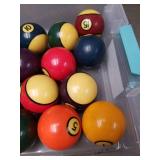 Traditional Pool Ball Set - Mixed Numbered Balls