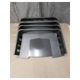 (6) Black Metal Double Letter Tray