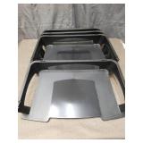 (6) Black Metal Double Letter Tray