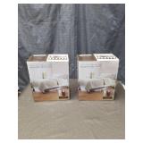 (2)New Set of 4 Wooden Bed Lifts Risers GPT001 Warm Mahogany Finish 4.4 x 4.4 x 3.8