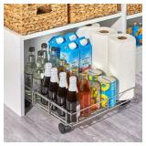 The Lakeside Collection Expandable Rolling Metal Basket