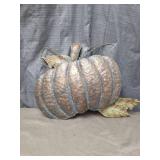 Metallic Silver Decorative Pumpkin