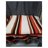 Striped Hand-Knit Afghan Throw Blanket