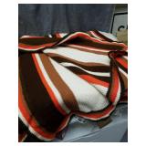 Striped Hand-Knit Afghan Throw Blanket