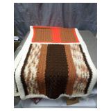 Handmade Striped Afghan Throw Blanket