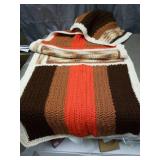 Handmade Striped Afghan Throw Blanket
