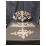 Solid Wood Ornate White Decorative Appliques Set