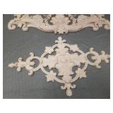 Solid Wood Ornate White Decorative Appliques Set