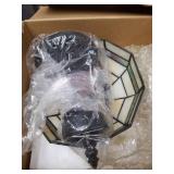 Hampton Bay Sonoma 9\" Semi-flush Mount Stained Glass Shade-