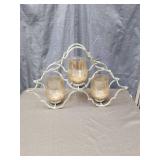 Decorative Metal Candle Holder with Glass Votives