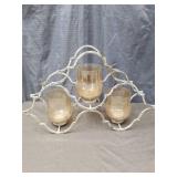 Decorative Metal Candle Holder with Glass Votives