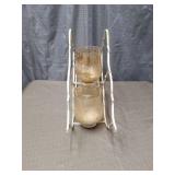 Decorative Metal Candle Holder with Glass Votives