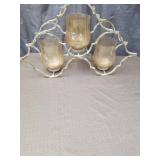 Decorative Metal Candle Holder with Glass Votives
