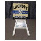 Retro Laundry Sign and Washboard Decor Set