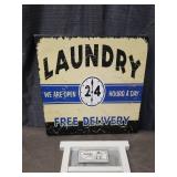 Retro Laundry Sign and Washboard Decor Set