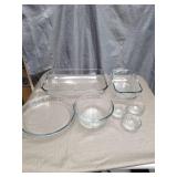 Clear Glass Bakeware and Serving Bowl Set