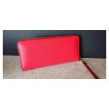 Michael Kors Jet Set Item Travel Continental Leather Wallet Clutch Wristlet (Sienna Red/Gold)
