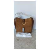 Michael Kors Quincy Large Suede/Leather Handbag Tote Brown & dust bag NWT
