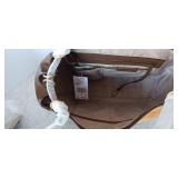 Michael Kors Quincy Large Suede/Leather Handbag Tote Brown & dust bag NWT