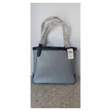 COACH Tote NWT Colorblock With Horse Carriage Twilight Pebble Leather C5676