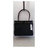 Dooney & Bourke Navy Canvas &BLACK Leather Tassel Tote C537 USA MADE NWT