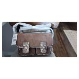 Michael Kors Suede Dual Buckle Crossbody Bag Pocketbook Purse dust bag reg. 368