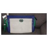COACH Parker Colorblock Leather Clutch Wristlet with Strap Blue Green and White