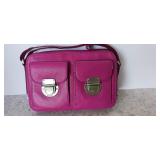 Fossil Riley Fuchsia Leather Top Zipper Crossbody Bag Shoulder Purse  Gorgeous Leather Fuchsia Color Fossil Crossbody.   measures 10\" by 6 1/2\" by 2\" Wide.