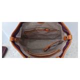 Dooney & Bourke Dillen Double Pocket Pebble Leather Shoulder Bag /coin pouch