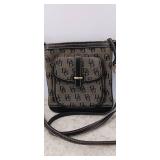 DOONEY & BOURKE Black Gray Jacquard Signature Messenger Crossbody Bag