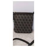 DOONEY & BOURKE Black Gray Jacquard Signature Messenger Crossbody Bag