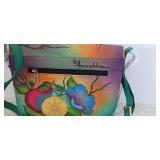 Anuschka Classic Woman Flap Over Accordion Cross Body Handbag 512