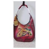 ANUSCHKA LARGE HOBBO Hand painted  Genuine leather exterior trim DUST BAG